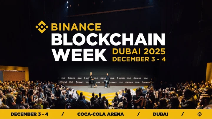 Binance Blockchain Week Dubai 2025 event banner