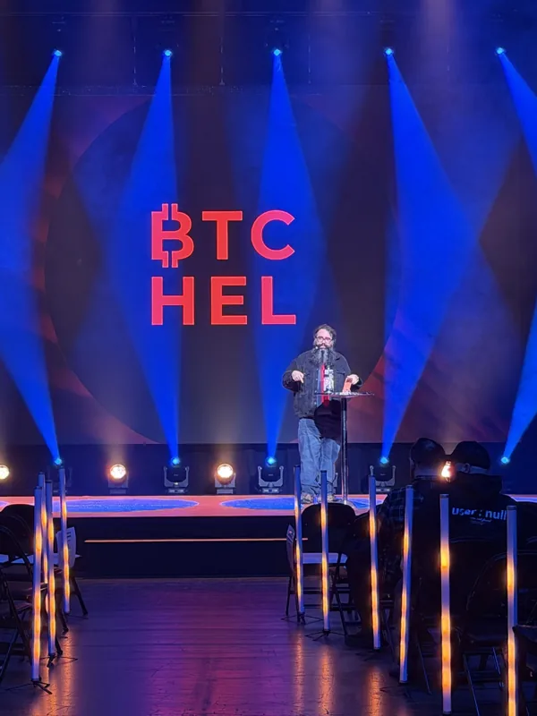 Speaker on the BTC HEL stage